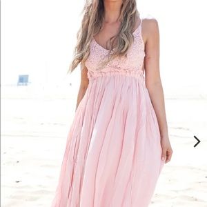 Haute and Rebellious Pink Cut Out Maxi Dress